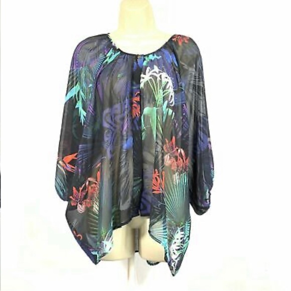 Biba Tops - BIBA Chiffon Oversized Top Blouse Size 8 UK